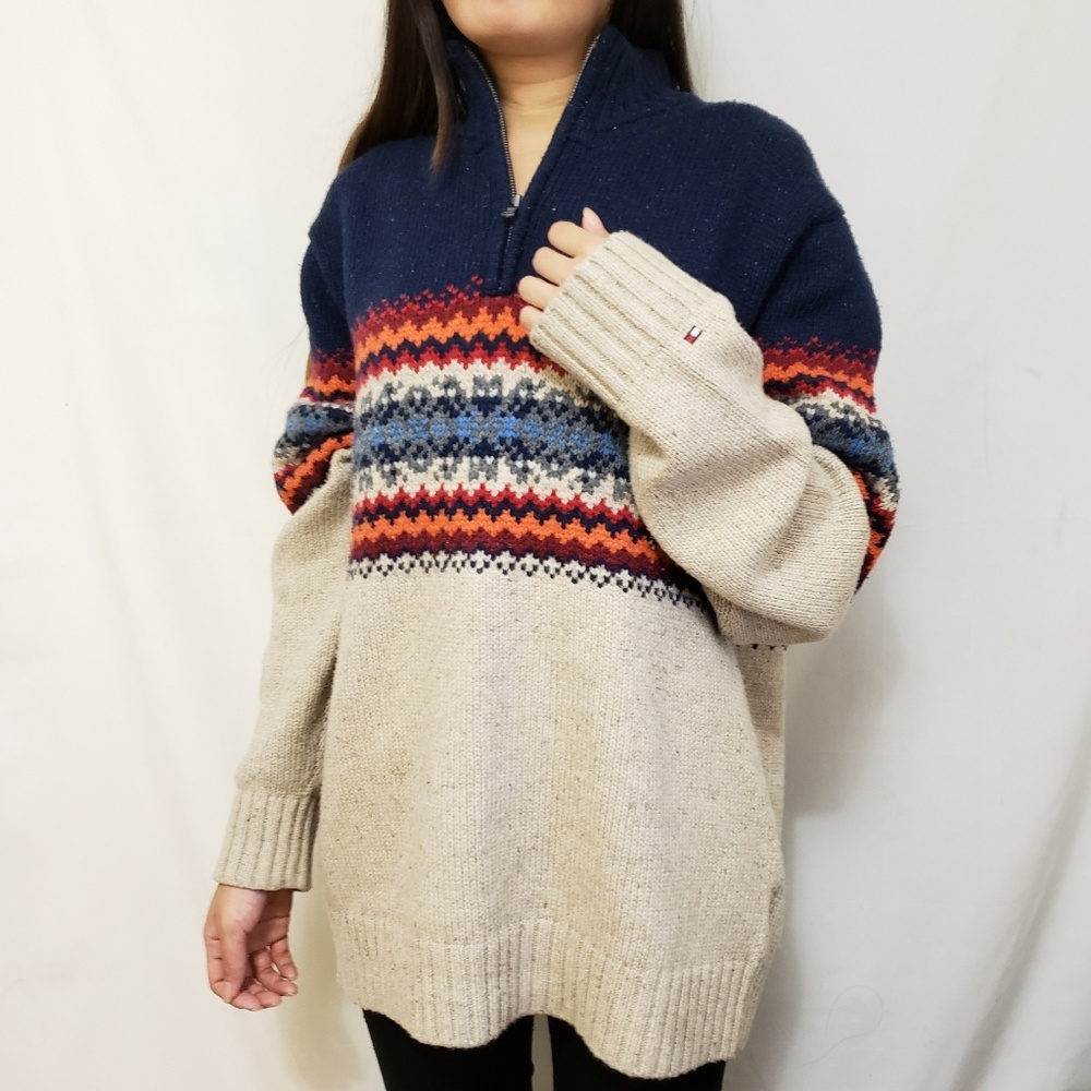 Tommy Hilfiger 1/4 zip wool blended sweater